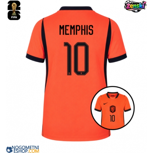 Ženski Nogometni dresi Nizozemska Memphis Depay #10 Domači SP 2026 Kratek Rokav